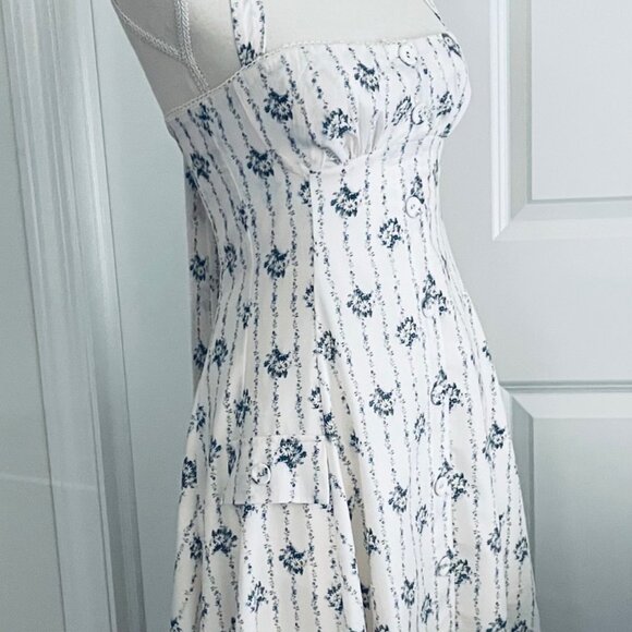 FOR LOVE BELL IVORY / BLUE FLOWERED SUNDRESS SIZE SMALL- TAGS ON - Picture 11 of 16
